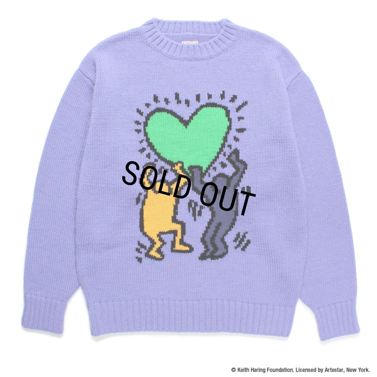 画像1: WACKO MARIA/KEITH HARING / JACQUARD KNIT SWEATER（PURPLE）［ジャガードセーター-24秋冬］ (1)