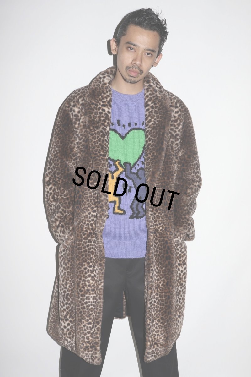 画像2: WACKO MARIA/KEITH HARING / JACQUARD KNIT SWEATER（PURPLE）［ジャガードセーター-24秋冬］ (2)