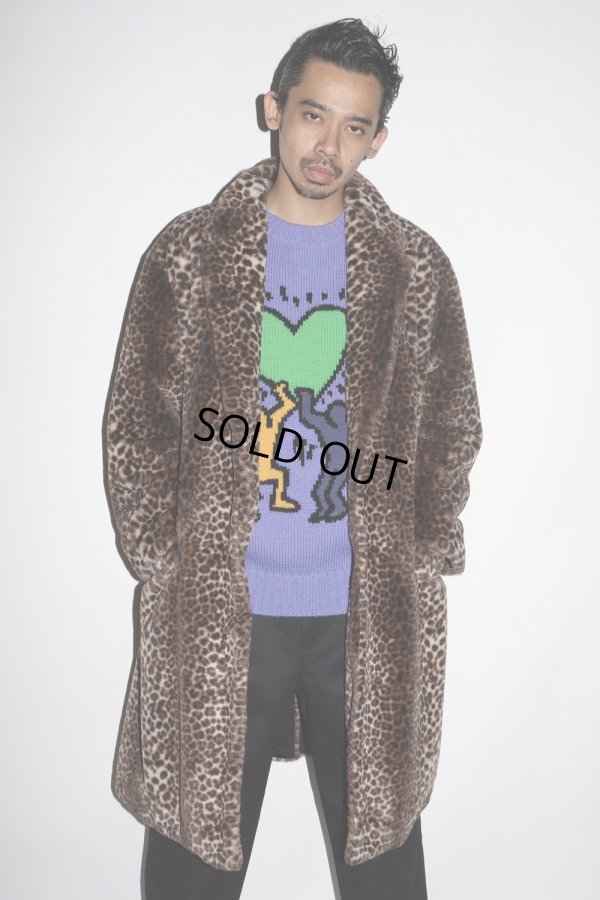 画像2: WACKO MARIA/KEITH HARING / JACQUARD KNIT SWEATER（PURPLE）［ジャガードセーター-24秋冬］