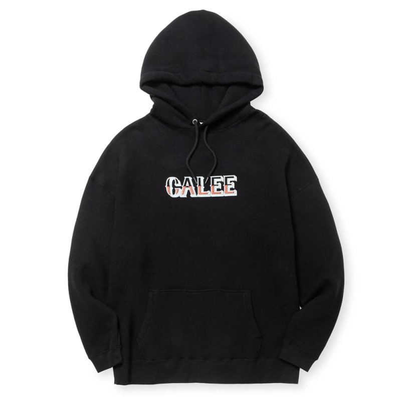画像1: 【30％OFF】CALEE/L/C DROP PULLOVER HD（BLACK）［プルオーバーパーカー-24秋冬］