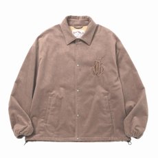 画像1: 【40%OFF】CALEE/C/S CAL NT LOGO OVER COACH JACKET（ASH BROWN）［コットンスウェードコーチJKT-24秋冬］ (1)