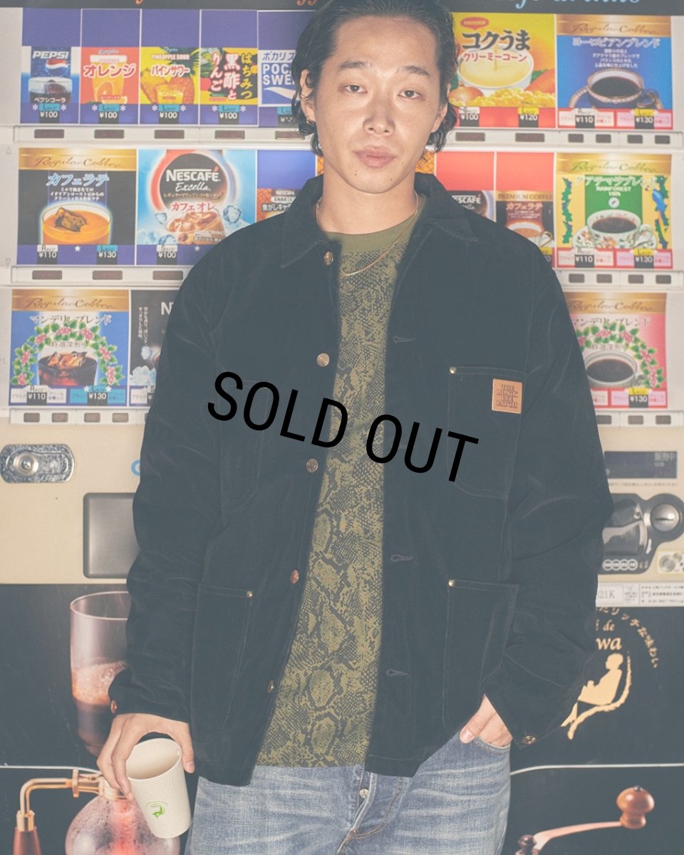 画像3: BlackEyePatch/OG LABEL VELOUR COVERALL JACKET（BLACK） (3)