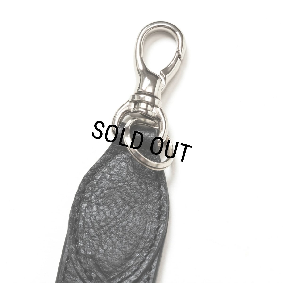 画像3: CALEE/STUDS LEATHER FLAT SHORT KEY RING（BLACK）［ショートキーリング-24秋冬］ (3)