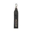 画像1: CALEE/STUDS LEATHER FLAT SHORT KEY RING（BLACK）［ショートキーリング-24秋冬］ (1)