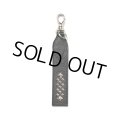 CALEE/STUDS LEATHER FLAT SHORT KEY RING（BLACK）［ショートキーリング-24秋冬］