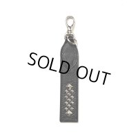 CALEE/STUDS LEATHER FLAT SHORT KEY RING（BLACK）［ショートキーリング-24秋冬］