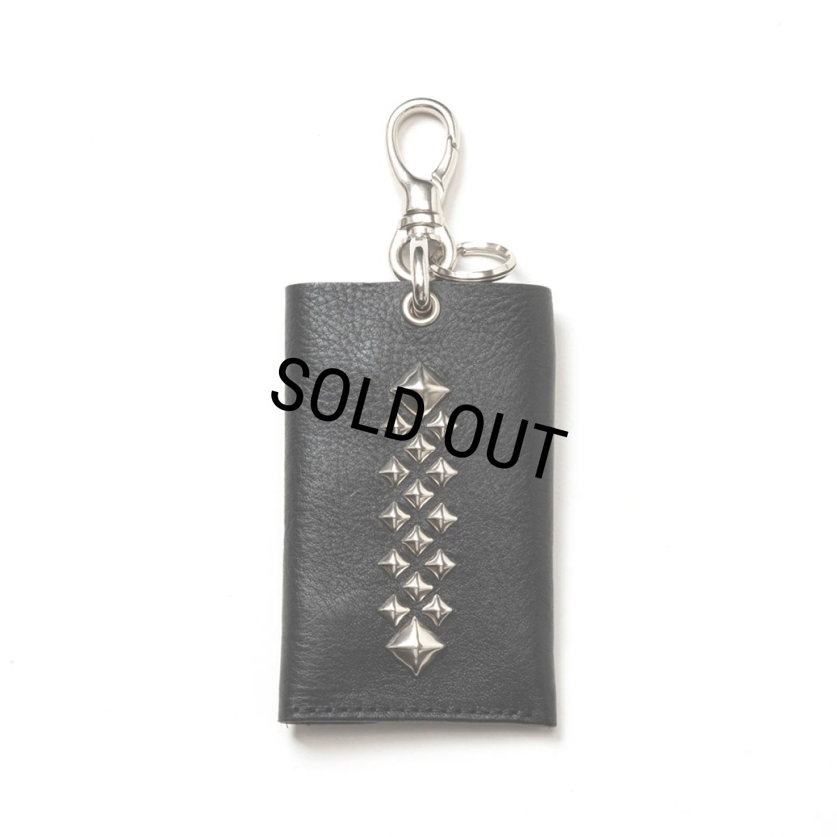 画像1: CALEE/STUDS LEATHER KEY CASE（BLACK）［キーケース-24秋冬］ (1)
