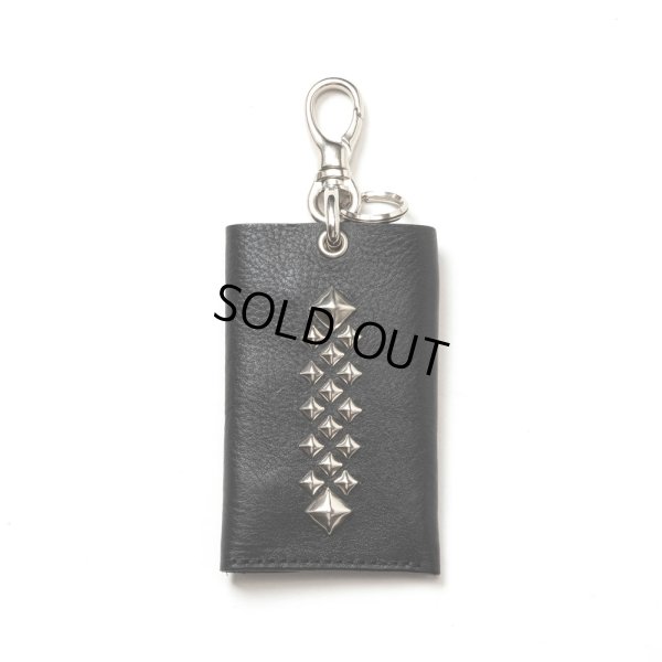 画像1: CALEE/STUDS LEATHER KEY CASE（BLACK）［キーケース-24秋冬］