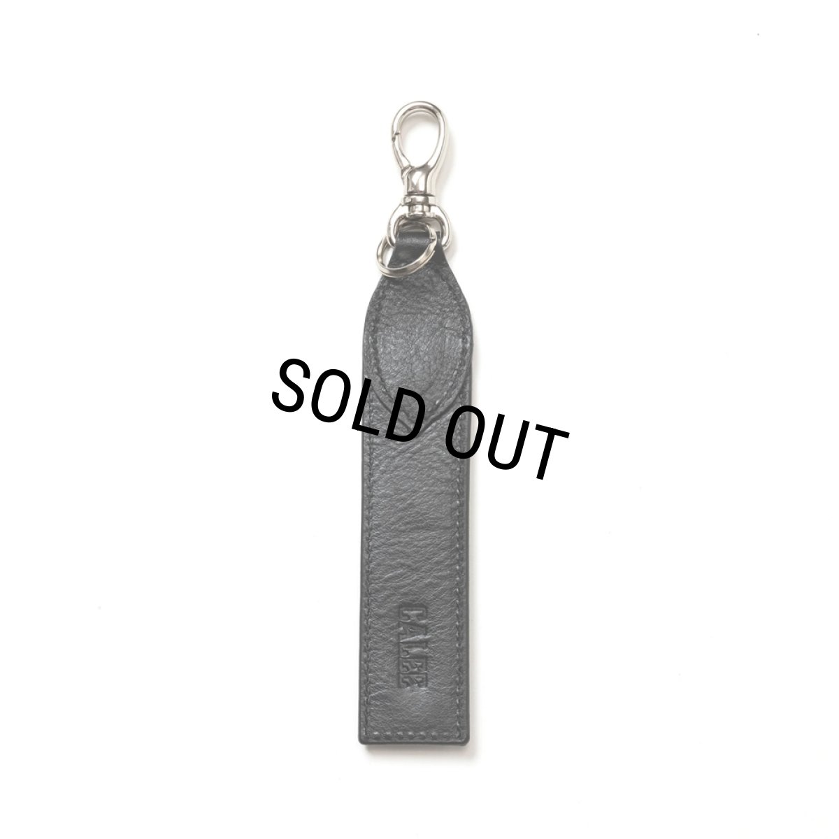 画像2: CALEE/STUDS LEATHER FLAT SHORT KEY RING（BLACK）［ショートキーリング-24秋冬］ (2)