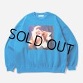 TIGHTBOOTH/TBKB / HAND SIGN CREW SWEAT（Blue）［クルースウェット-24冬］
