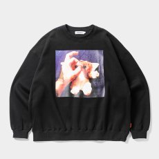 画像1: 【30%OFF】TIGHTBOOTH/TBKB / HAND SIGN CREW SWEAT（Black）［クルースウェット-24冬］ (1)