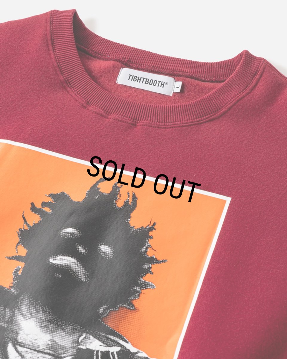 画像2: TIGHTBOOTH/TBKB / HAVE YOU SEEN HIM CREW SWEAT（Burgundy）［クルースウェット-24冬］ (2)