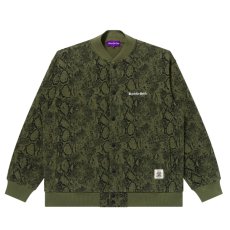 画像1: BlackEyePatch/OE LOGO PYTHON SWEAT STADIUM JACKET(OLIVE) (1)
