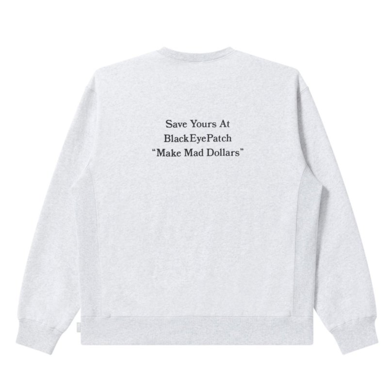 画像2: BlackEyePatch/DOLLARMAN CREW SWEAT(ASH)