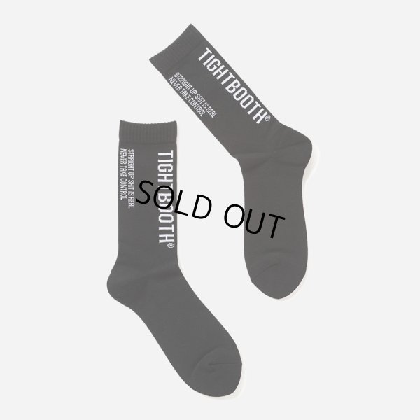 画像1: TIGHTBOOTH/LABEL LOGO SOCKS（Black）［ラベルロゴソックス-24秋冬］