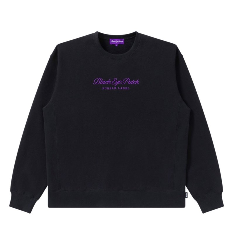 画像1: BlackEyePatch/PURPLE LABEL LOGO CREW SWEAT(BLACK)