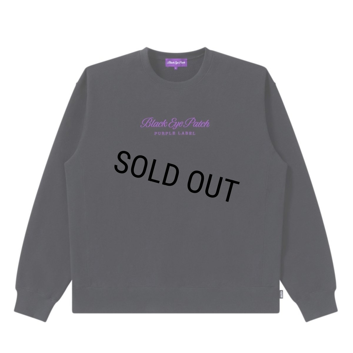 画像1: BlackEyePatch/PURPLE LABEL LOGO CREW SWEAT（BLACK） (1)