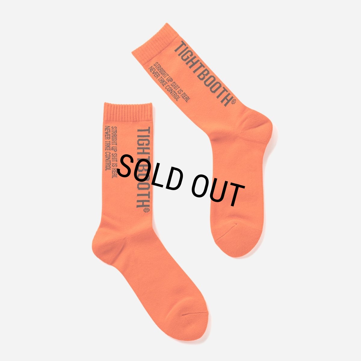 画像1: TIGHTBOOTH/LABEL LOGO SOCKS（Orange）［ラベルロゴソックス-24秋冬］ (1)