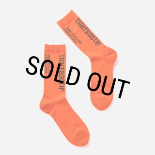 TIGHTBOOTH/LABEL LOGO SOCKS（Orange）［ラベルロゴソックス-24秋冬
