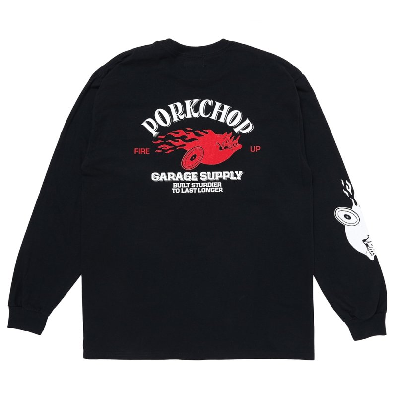 画像2: PORKCHOP/FIRE UP L/S TEE（BLACK）［プリント長袖T-24秋冬］