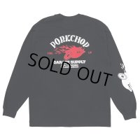PORKCHOP/FIRE UP L/S TEE（BLACK）［プリント長袖T-24秋冬］