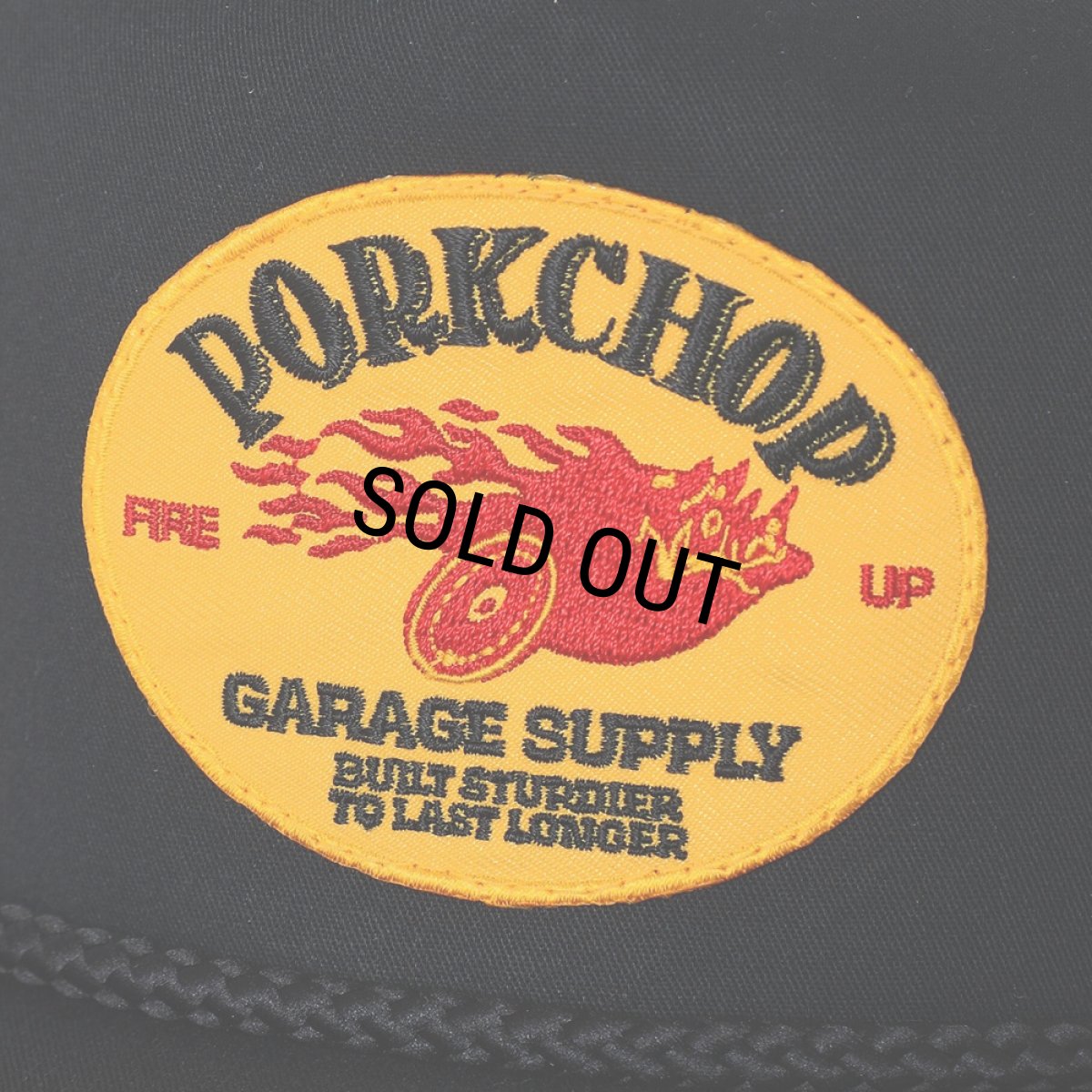 画像3: PORKCHOP/FIRE UP WAPPEN CAP（BLACK）［ワッペンキャップ-24秋冬］ (3)