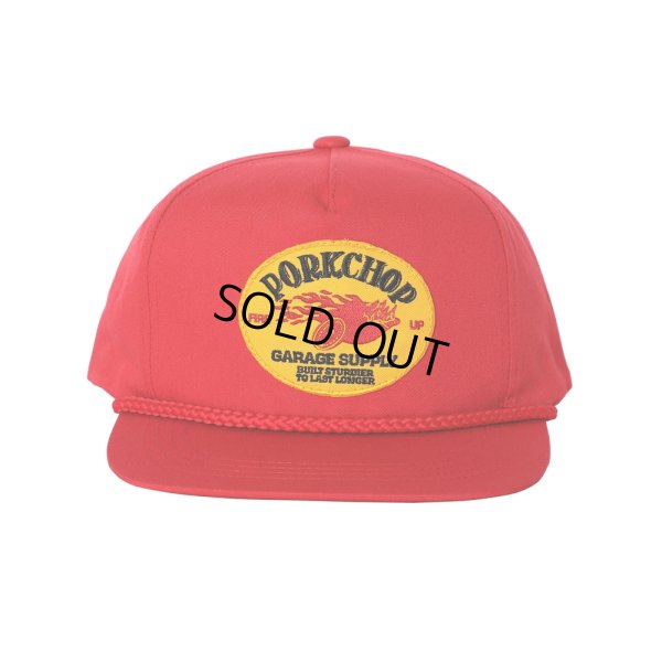 画像1: PORKCHOP/FIRE UP WAPPEN CAP（RED）［ワッペンキャップ-24秋冬］