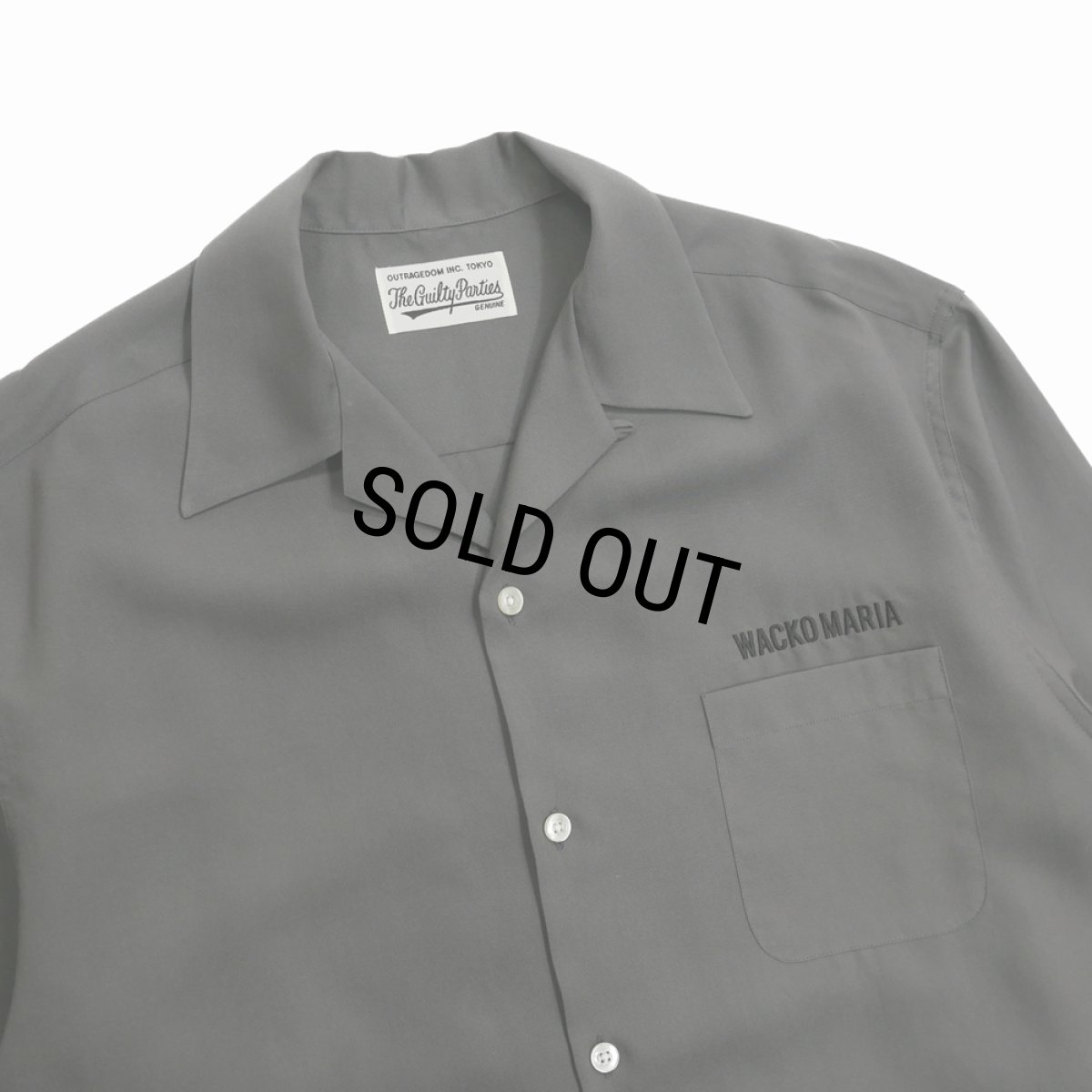 画像2: WACKO MARIA/50'S OPEN COLLAR SHIRT（GRAY）［50'Sオープンカラーシャツ-25春夏］ (2)