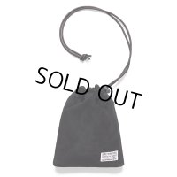 WACKO MARIA/SUEDE LEATHER DRAWSTRING BAG（BLACK）［スウェードレザードローストリングバッグ-25春夏］