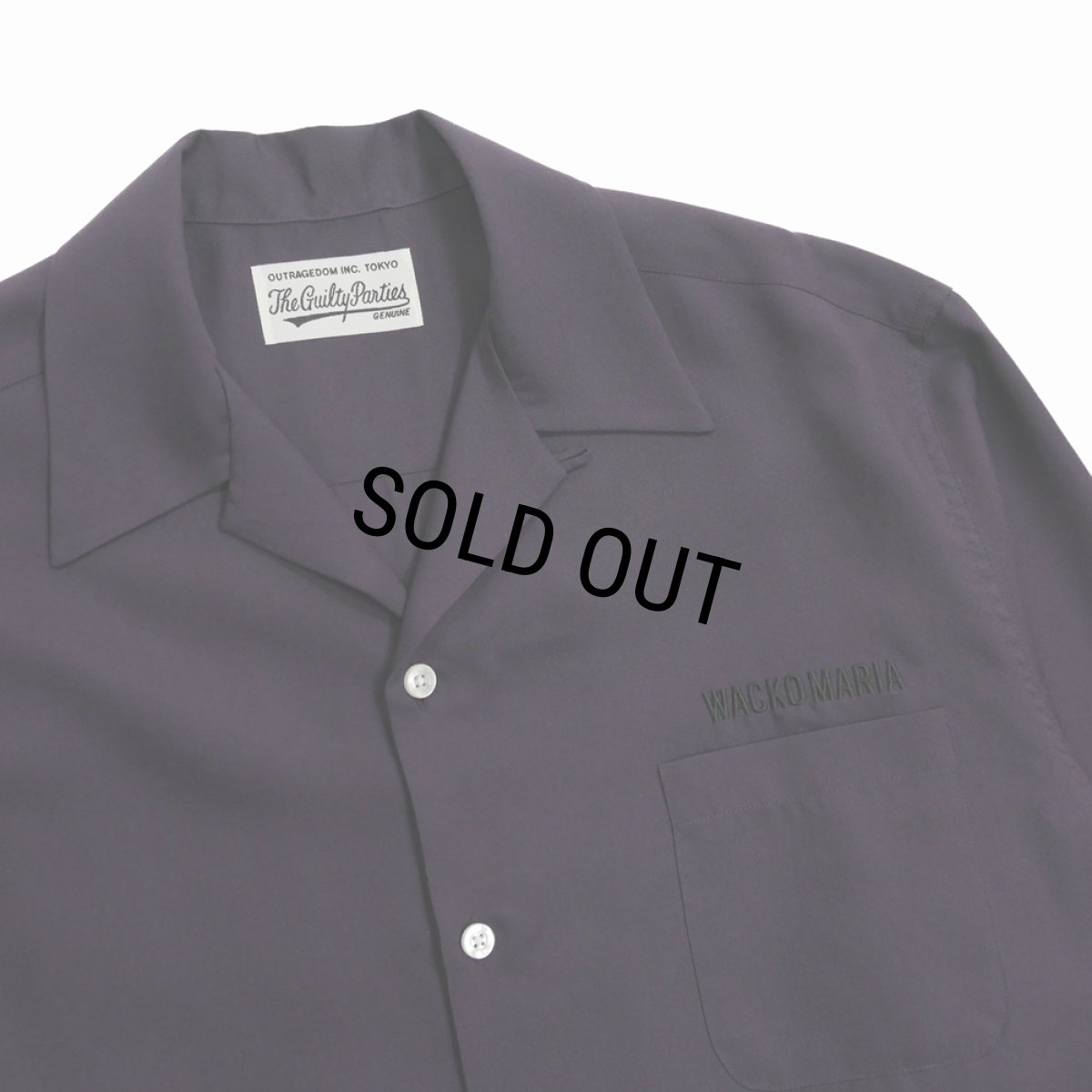 画像2: WACKO MARIA/50'S OPEN COLLAR SHIRT（DARK PURPLE）［50'Sオープンカラーシャツ-25春夏］ (2)
