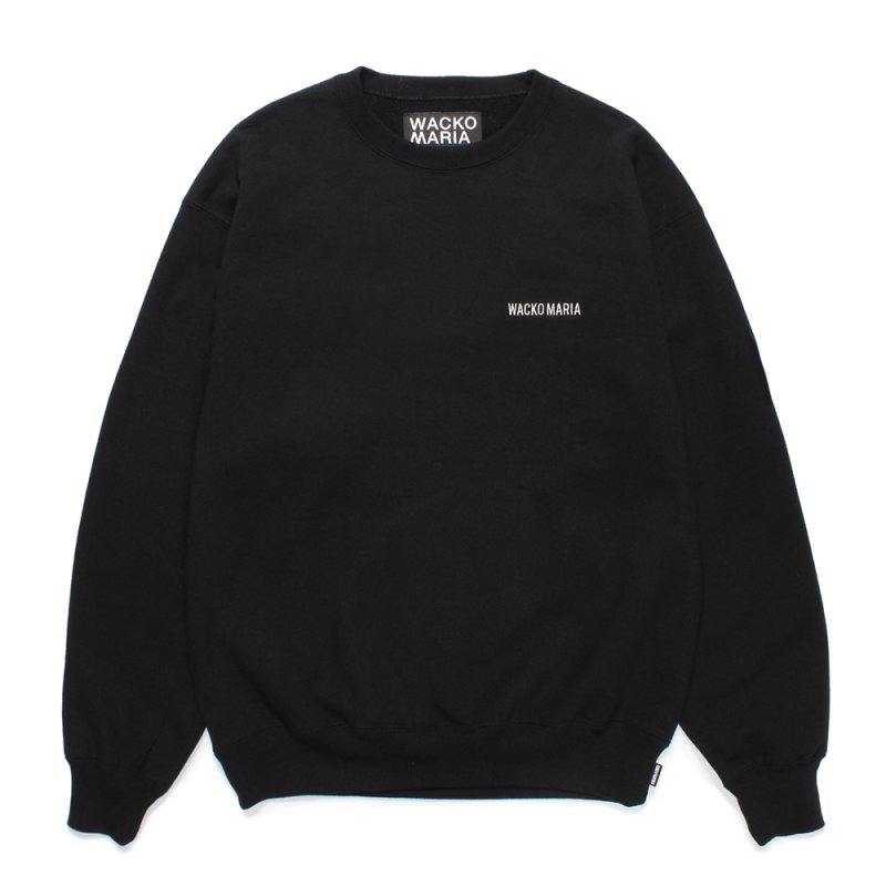 画像1: WACKO MARIA/HEAVY WEIGHT CREW NECK SWEAT SHIRT（BLACK）［クルーネックスウェット-25春夏］