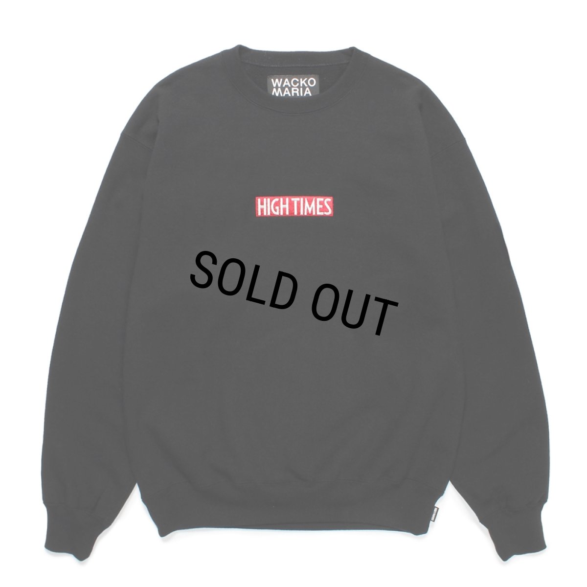 画像1: WACKO MARIA/HIGH TIMES / HEAVY WEIGHT CREW NECK SWEAT SHIRT（BLACK）［クルーネックスウェット-25春夏］ (1)