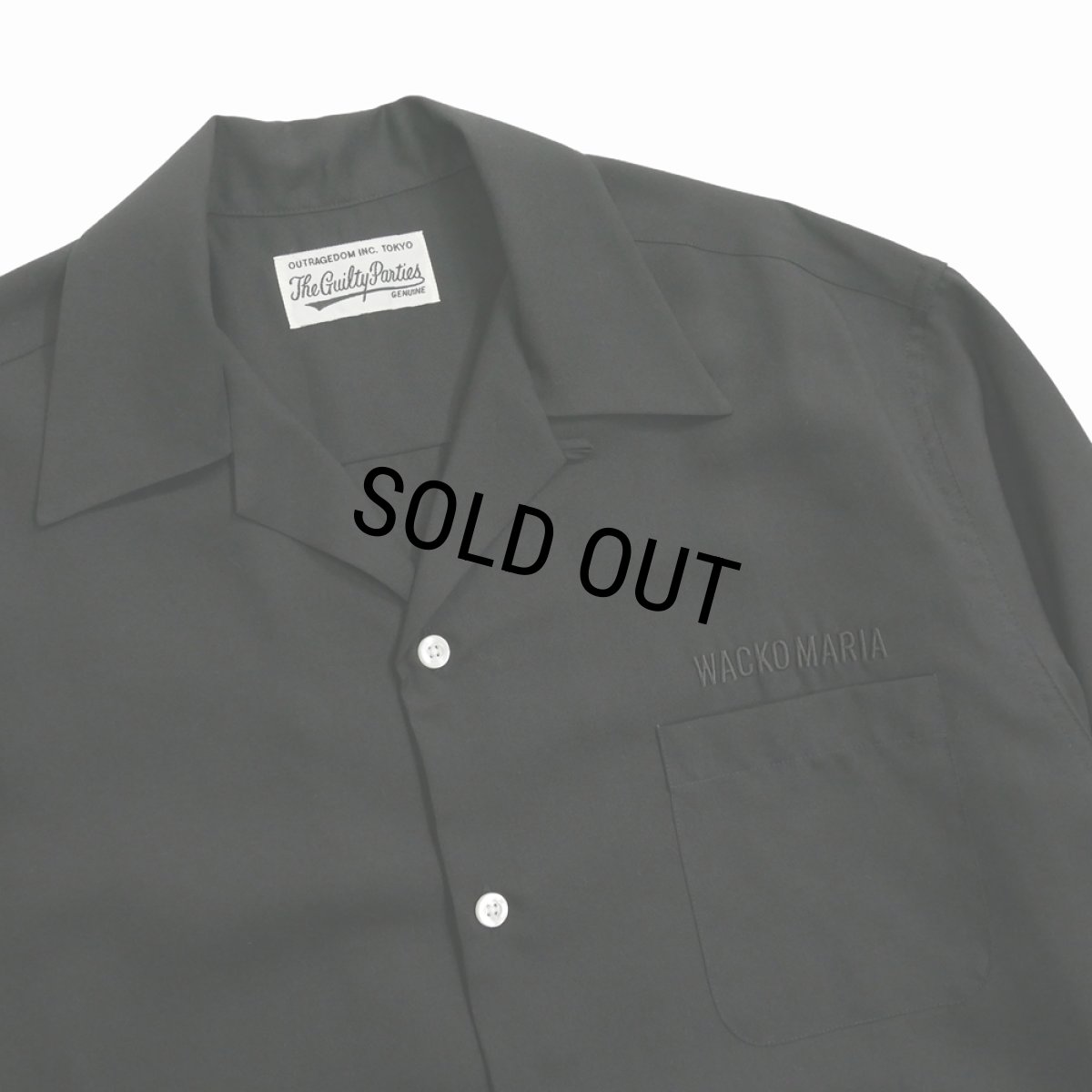 画像2: WACKO MARIA/50'S OPEN COLLAR SHIRT（BLACK）［50'Sオープンカラーシャツ-25春夏］ (2)