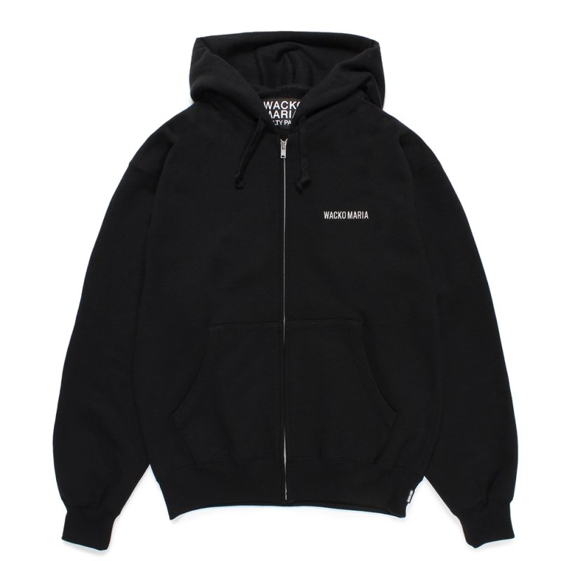 画像1: WACKO MARIA/HEAVY WEIGHT FULL ZIP HOODED SWEAT SHIRT（BLACK）［ジップアップパーカー-25春夏］