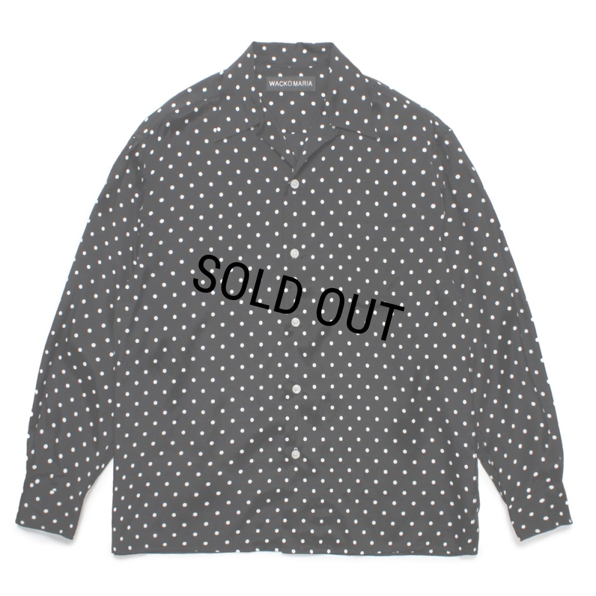 画像1: WACKO MARIA/DOTS HAWAIIAN SHIRT（BLACK）［ドットハワイアンシャツ-25春夏］ (1)