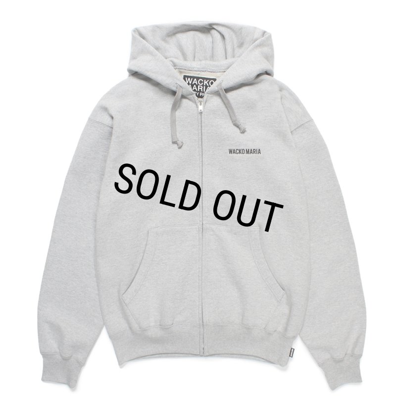灰L【WACKOMARIA】FULL ZIP SWEAT／新品タグ付／送料込 WACKO MARIA/HEAVY WEIGHT FULL ZIP HOODED SWEAT SHIRT（GRAY