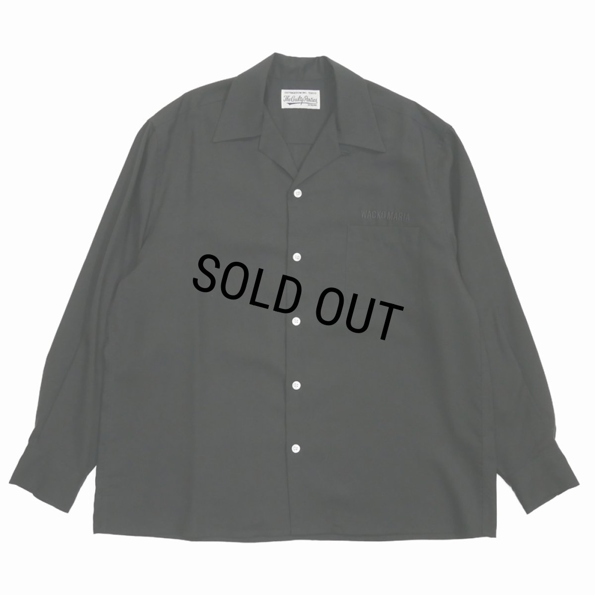 画像1: WACKO MARIA/50'S OPEN COLLAR SHIRT（BLACK）［50'Sオープンカラーシャツ-25春夏］ (1)