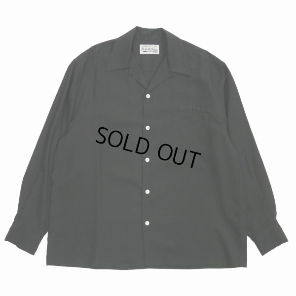 画像1: WACKO MARIA/50'S OPEN COLLAR SHIRT（BLACK）［50'Sオープンカラーシャツ-25春夏］