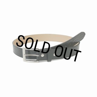 WACKO MARIA/CROCODILE EMBOSSED LEATHER BELT（BLACK）［レザーベルト