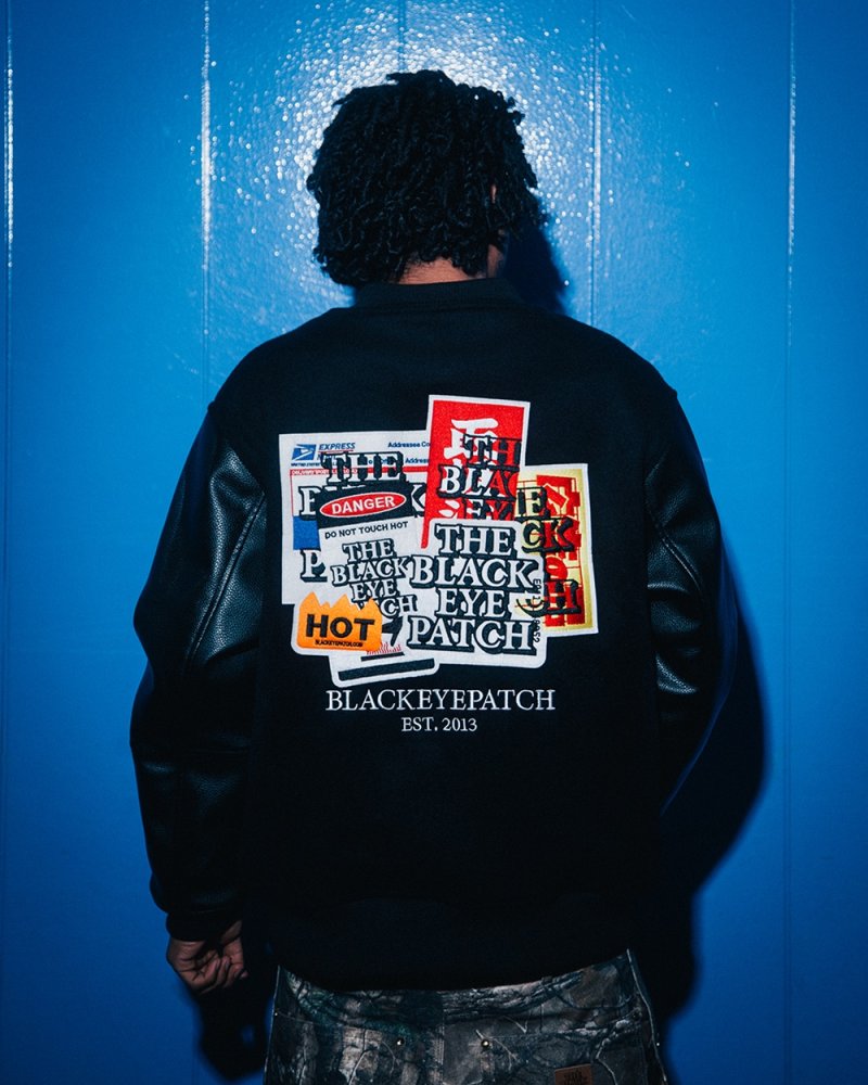 画像3: BlackEyePatch/LABEL PACK PATCHED STADIUM JACKET（BLACK）