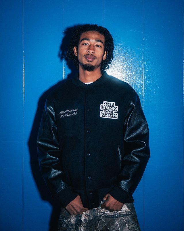BlackEyePatch/LABEL PACK PATCHED STADIUM JACKET（BLACK） - JONAS