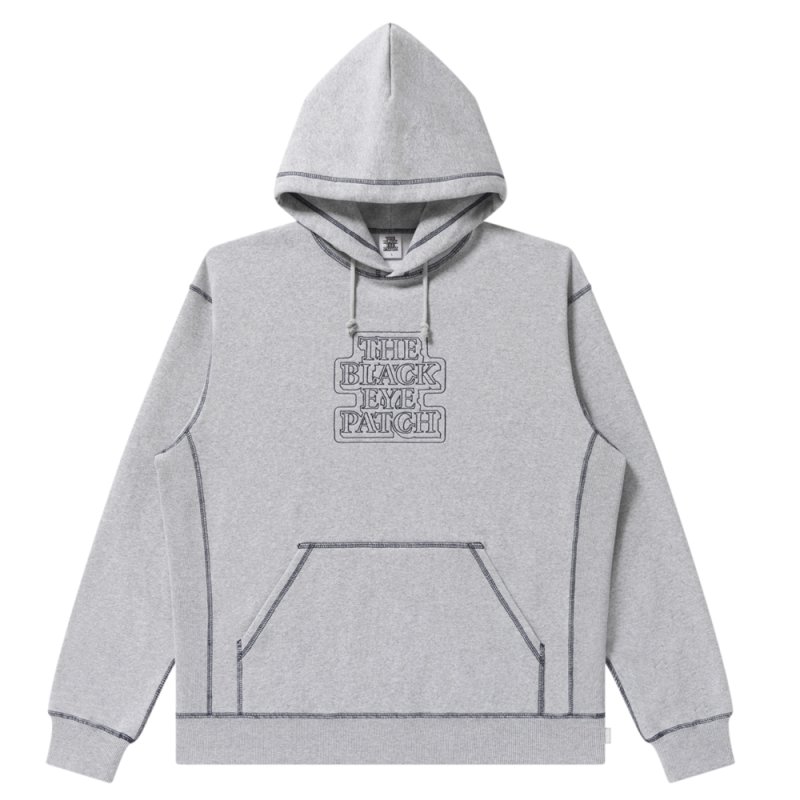 画像1: BlackEyePatch/OG LABEL OUTLINE EMBROIDERED HOODIE(HEATHER GRAY)