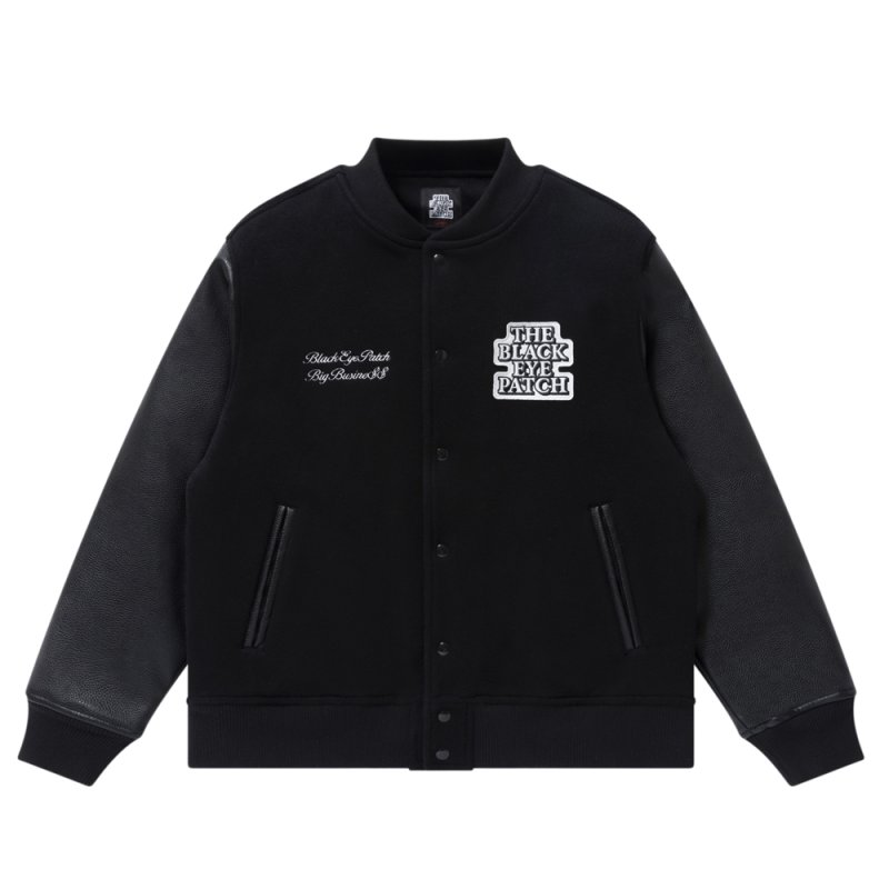画像1: BlackEyePatch/LABEL PACK PATCHED STADIUM JACKET（BLACK）
