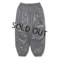 COOTIE PRODUCTIONS/Damp Coated Satin Wide Track Pants（Black）［ワイドトラックパンツ-25春夏］
