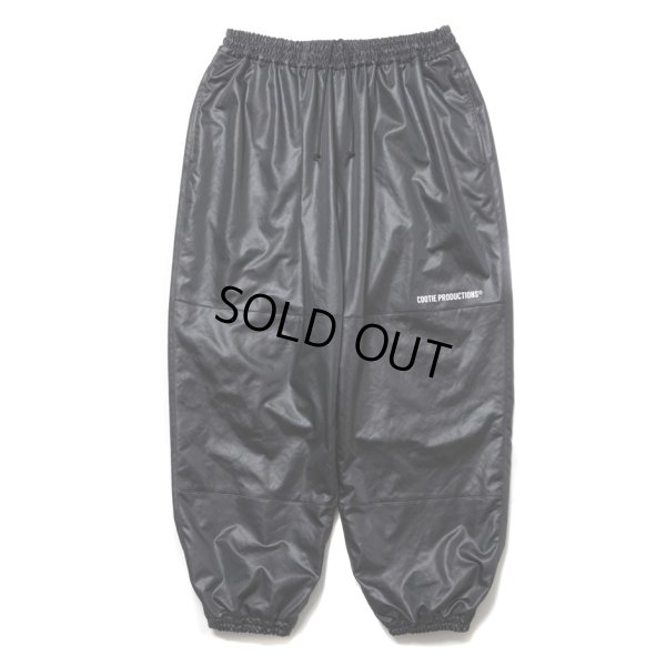 画像1: COOTIE PRODUCTIONS/Damp Coated Satin Wide Track Pants（Black）［ワイドトラックパンツ-25春夏］