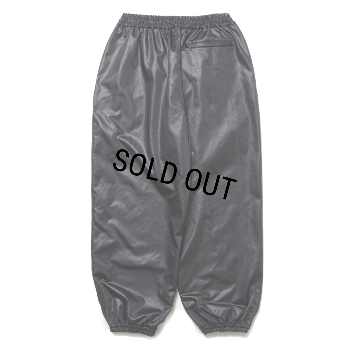 画像2: COOTIE PRODUCTIONS/Damp Coated Satin Wide Track Pants（Black）［ワイドトラックパンツ-25春夏］ (2)