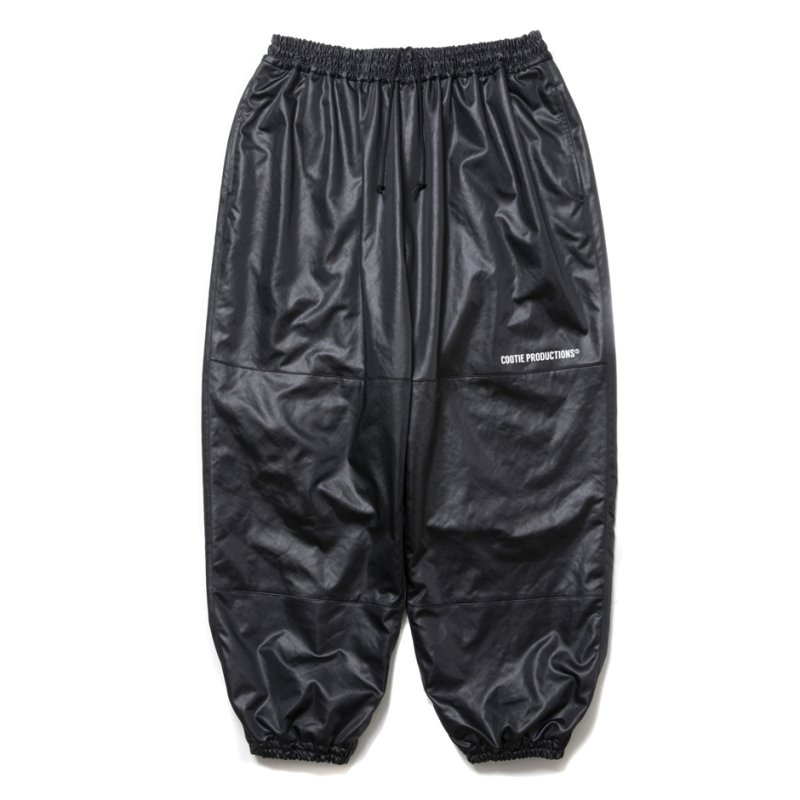 画像1: COOTIE PRODUCTIONS/Damp Coated Satin Wide Track Pants（Black）［ワイドトラックパンツ-25春夏］