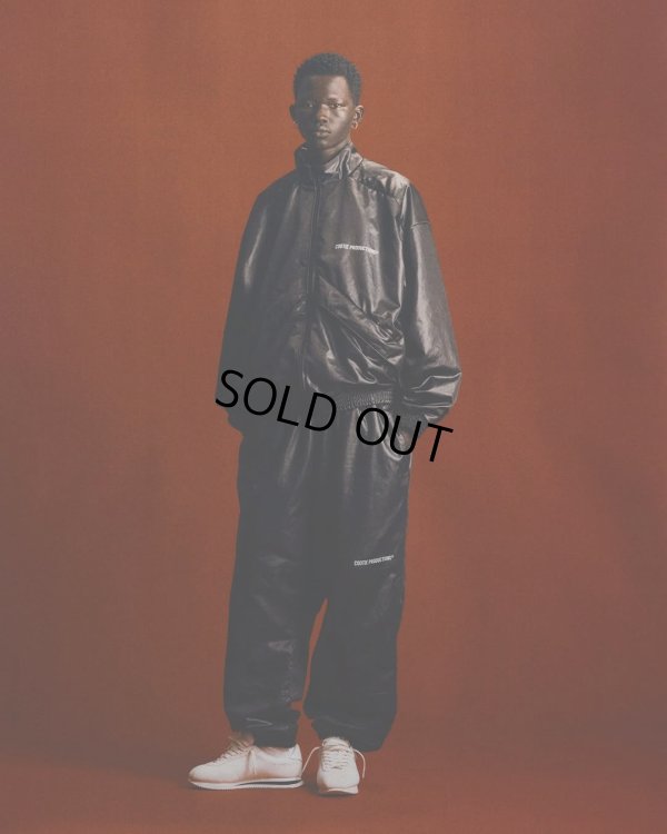 画像5: COOTIE PRODUCTIONS/Damp Coated Satin Wide Track Pants（Black）［ワイドトラックパンツ-25春夏］