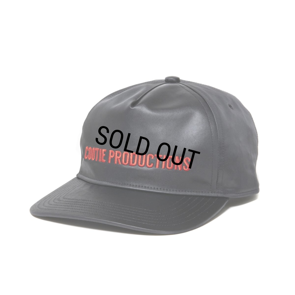 画像2: COOTIE PRODUCTIONS/Damp Coated Satin 5 Panel Cap（Black/Red）［5パネルキャップ-25春夏］ (2)