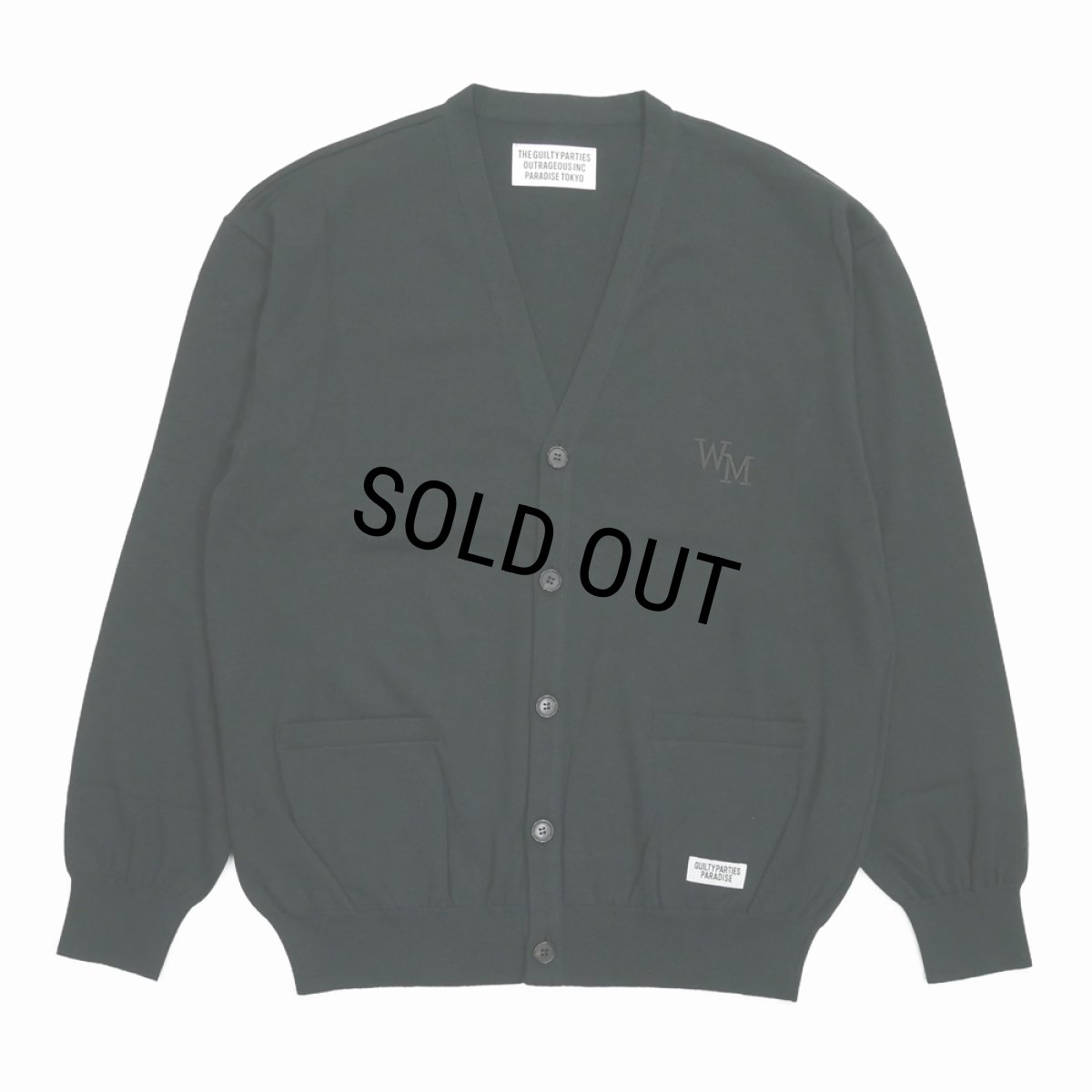 画像1: WACKO MARIA/COTTON KNIT CARDIGAN（BLACK）［コットンニットカーディガン-25春夏］ (1)